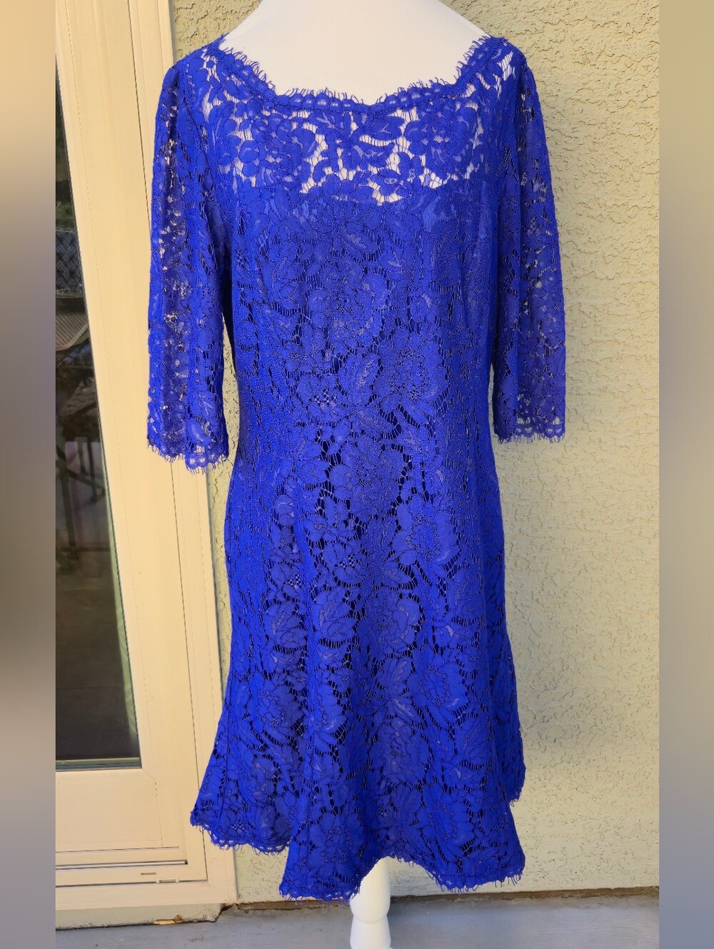 Eliza J Royal Blue Lace A-Line Dress